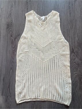 Leith urban outfitters Crocheted Sleeveless Knit Tank - Cream